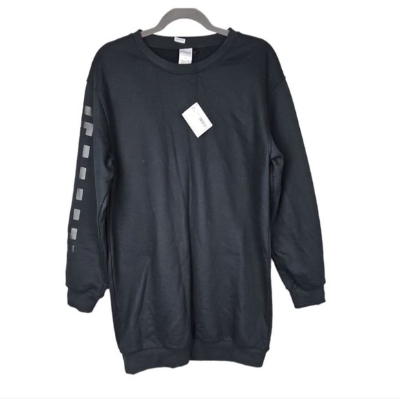 Wolford Logo Sweat Dress  Black/Steel Oversized With Logo-Print Day Dress Size S - Picture 9 of 14